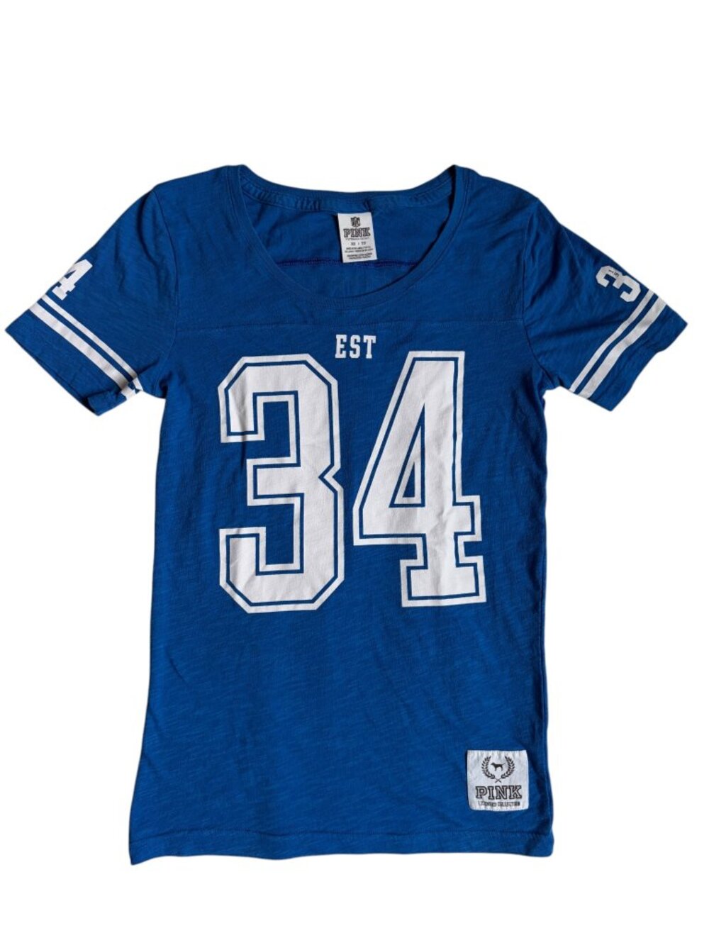 Pink by Victoria's Secret Detroit Lions "Motor City Football" V-Neck T-Shirt XS